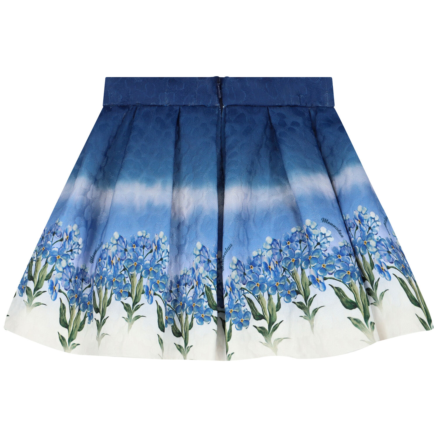 Girls White & Blue Floral Skirt Set, 1, hi-res